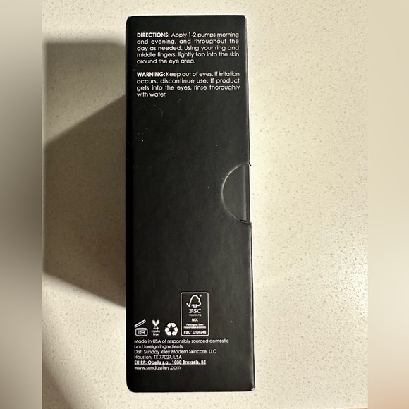 Sunday Riley Auto Correct Brightening and Depuffing Eye Cream NIB - Picture 2 of 5